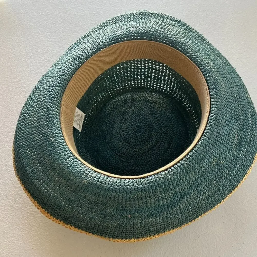 Sunwear Straw Sun Hat Fishing Outdoor Natural Fibers One Size Aqua Blue
